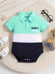 Baby Toddler's Cute Color Contrast Romper Long Sleeve Casual Triangle Jumpsuit