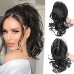 Elegant Curly Wave Clip-in Ponytail Extension For Women Versatile Synthetic Hairpiece With Secure Grip Suitable For All - Multip