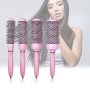 1PC Pink Round Curling Brush - Heat-resistant Aluminum & Ceramic Roller For Smooth Styling Ideal For All Hair Types Essential For Home Or Travel