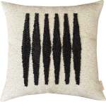 Zulu Pattern 4 Punch Needle Square Scatter Cover - 60 X 60CM Charcoal On Oatmeal