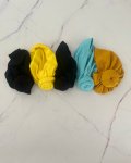 Assorted Headscarves In Yellow Black 2 Blue And Mustard
