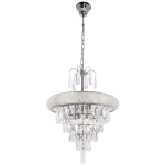 Polished Chrome Chandelier With Crystals