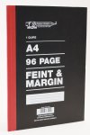 Freedom Stationary A4 1 Quire 96 Pages Feint & Margin Hard Cover Exercise School Book Pack Of 5