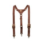 Men's Leather Suspender - Brown - L