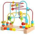 Timy First Bead Maze Roller Coaster Wooden Educational Circle Toy For Toddlers