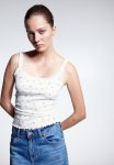 Lace-trimmed Strappy Top - White