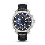 Newport Stainless Steel Watch With Blue Dial