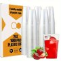 50/100PCS Disposable Plastic Cups Suitable For Cold Drink Coffee Fruit Snacks For Party Restaurant Cafe Office