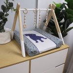 Changing Mat Cover Navy Dog With Dots