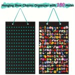 Shoe Charms Organizer Hanging Shoe Charm Holder With 180 Holes Portable Shoe Decoration Wall Mounted Display Holder For Shoe Cha