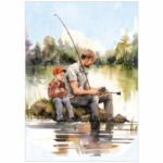 Tear Resistant Deco Print Father And Son Fishing
