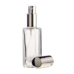 30ML Clear Glass Square Base Perfume Bottle With Silver Spray & Silver Cap 18 410