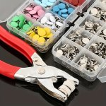 Stainless Steel Snap Button Kit With Hand Press Pliers 401 Pcs Assorted Color Fastener Set For Sewing Diy Crafts Clothing Hats B