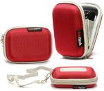 Navitech Red Hard Water Resistant Case cover Compatible With MP3 Digital Audio Player Compatible With Sandisk Clip Sport 8 Gb
