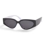 Black & White Temple Cateye Sunglasses