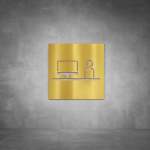 Office Sign D04 - Polished Brass
