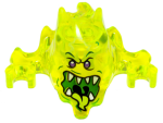 Parts Minifigure Headgear Mask Ninjago Skreemer With Dark Purple Eyes And Mouth Open With White Pointed Teeth And Yellowish Gree