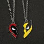 Ume 2-PIECE Set Deadpool & Wolverine Alloy Pendant Necklaces - Party Style Zinc Alloy Friendship Jewelry Unplated Chain Pendants