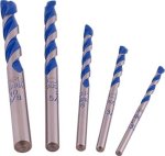 Alpen Drill Bit Set Granite 5PC 4 5 6 8 10MM