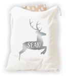 Personalised Christmas Bag - Silver Reindeer
