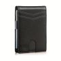 Mens Minimalist Wallet Rfid Blocking /money Clip/credit Card Holder-black