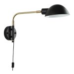 Austin Metal Wall Light Black - Cord And Switch