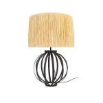 Bartley Metal Table Lamp With Raffia Wrap Natural Shade - Lamp Base With Shade