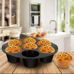 1PC Silicone Muffin Tray Cake Tray - 7 Cupcake Trays Air Fryer Silicone Muffin Tray For Baking Cupcake Molds Suitable For 3.5-5.