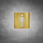Toilet Male Sign D04 - Brushed Brass