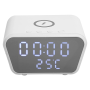 White Multi-function Plastic Battery Powered Fast Charger And Clock - AY-21