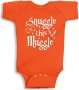 Beegeetees Snuggle This Muggle Harry Potter Inspired Baby Wizard Romper One Piece Boys And Girls Newborn Orange White Ink