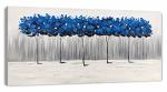 Yihui Arts Hand Painted Blue Tree Landscape Oil Painting On Canvas Modern Abstract Wall Art For Living Room Bedroom Office Decor