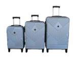Smte 3-PIECE Travel 28-INCH Luggage Suitcase Set Stylish Silver With Keychain