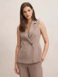 Arden Sleeveless Blazer - 16 Light Taupe Suit