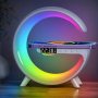 Wireless Bt Speakers With Wireless Fast Charging Rhythm Rgb Light Bar Smart Light Sunrise Alarm Clock Wake Up Light For Bedrooms Dimmable Table Lamp