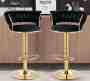 Cozycraft - Cady Velvet Swivel Bar Stool - Set Of 2 Black