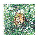 Tiger Tiger Jungle Art Print - A3 Square