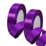 2 Rolls Deep Purple Satin Ribbon 20MM W - Gift Wrapping Decor - 44M