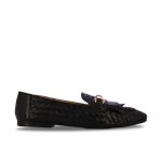 Braided Tassel Loafers -black