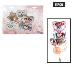 Balloons Helium M’day Bouquet 8PC F-8