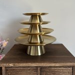Elegant Stainless Steel Tall Tray For Fruits Pastries & Snacks - Brushed Metal Finish Perfect For Thanksgiving Decor