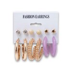 Fashion Earrings 6 Pair - Gold