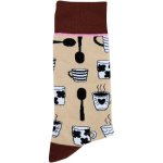 Clicks Trendy Socks Brown & Khaki With Cup 7-11
