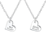 C198-C31093 - 925 Sterling Silver Big Sister Little Sister Necklace Set