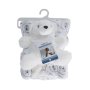 Snuggletime Mink Sherpa Blanket - Grey & White With Bear Toy