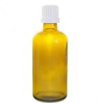 100ML Amber Glass Bottle With Fast Flow Dropper Cap - White
