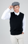 Sleeveless Knit Pullover - Black - Black XXL