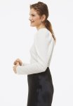 Crinkled Puff-sleeved Top - White