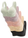 5PCS Solid Seamless Front Closure Wireless Tank Bra Elegant Comfy Push Up Bra Women's Lingerie & Underwear