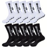 1 Or 5 Or 10 Pairs Of Men's Anti Odor & Sweat Absorption Towel Bottom Crew Socks Comfy & Breathable Non-slip Sport Socks For